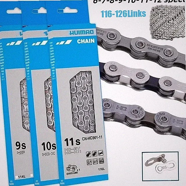 6/7/8/9/10/11/12 Speed Bicycle Chain 116-126Links For Cruiser Road BMX FIXIE MTB