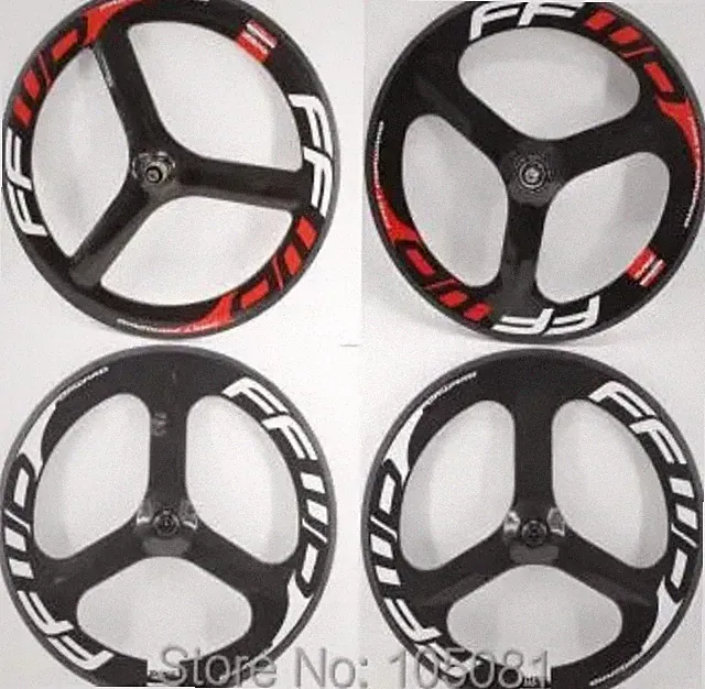700C 3 Spokes 3K Full Carbon Bicycle Wheel Fixed Gear Track Road Bike Wheel