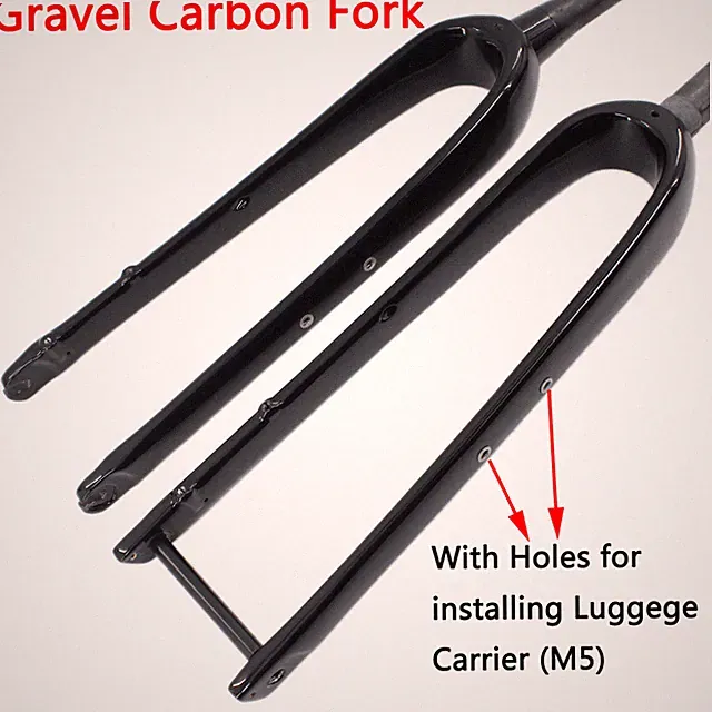 700C Gravel Road Bike Hard Fork Carbon Cyclocross Travel Bicycle Rigid Forks