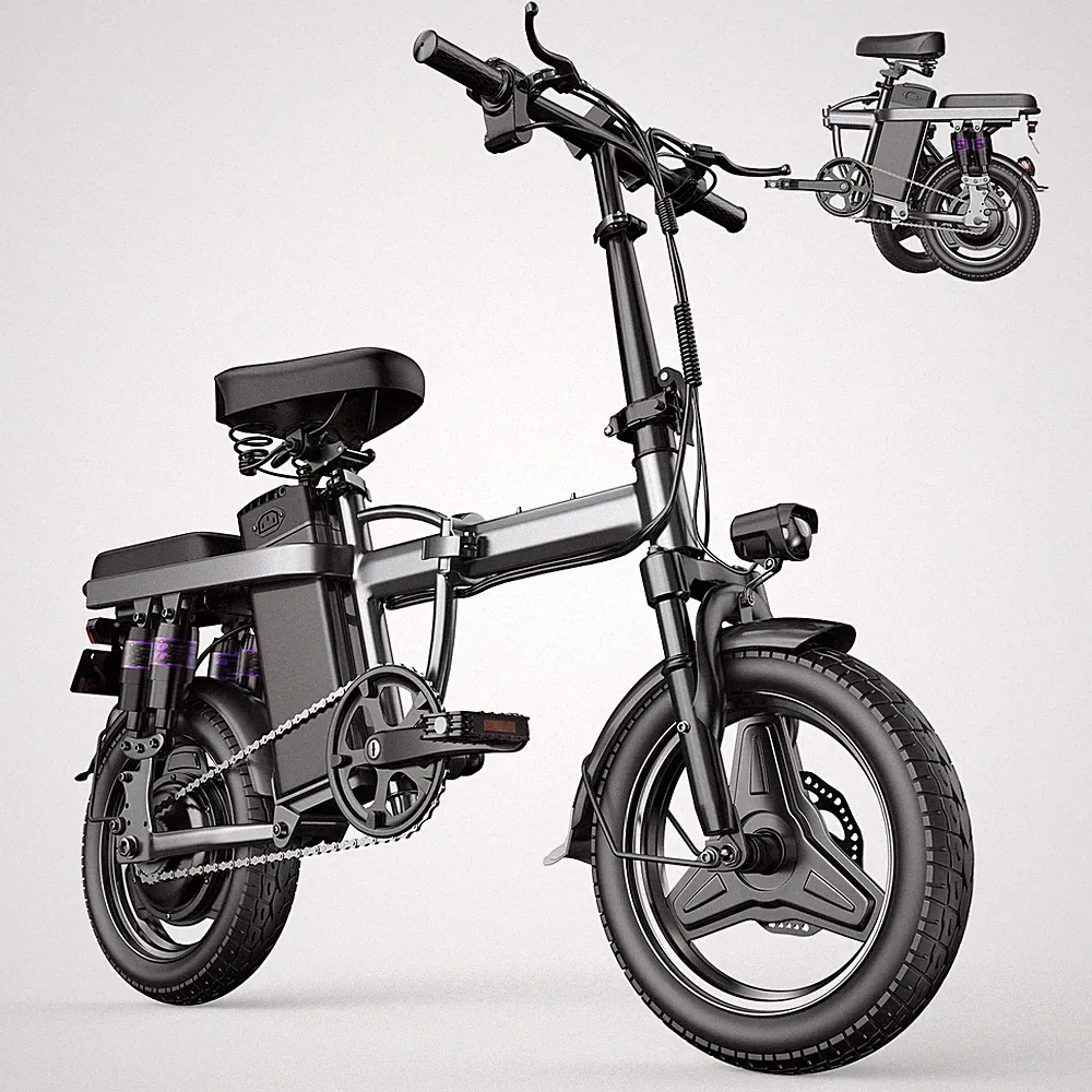 ASKGO Lightweight Folding Ebike 1500W 48V 25MPH 14" Electric bike for Adults