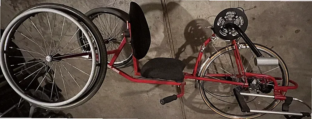 Freedom Ryder Handcycle Recumbent Bike - 27 speed - 2 sets of back wheels