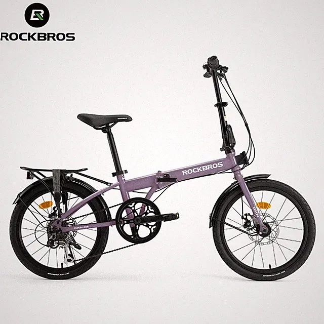 ROCKBROS SKN 20"7-Speed Adults Folding Bike Steel Frame with Rear Rack Commuter