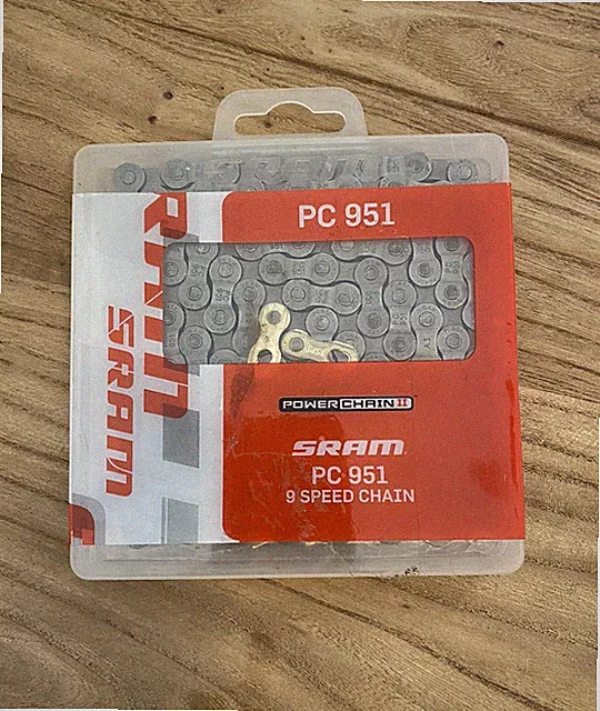 SRAM PC 951 9 Speed Power Chain II Bike Bicycle Gold Power Link 114 Links New!